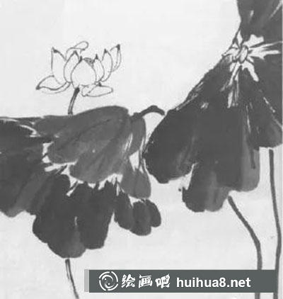如何繪制水墨畫荷花