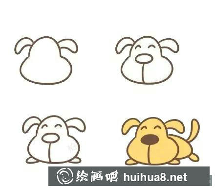 快樂小狗簡(jiǎn)筆畫