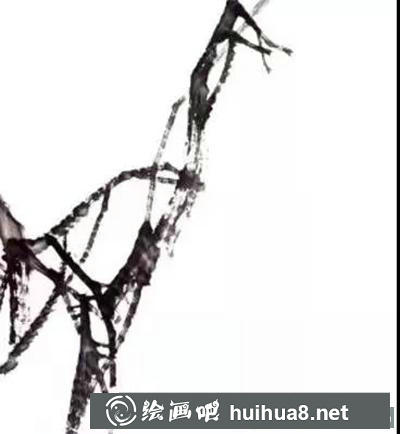 國畫教程：繪制柿子樹干