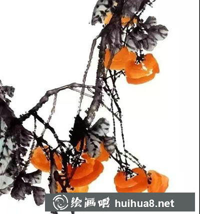 國畫教程：繪制柿子