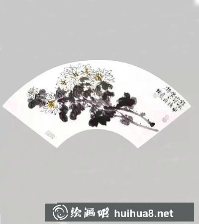 國(guó)畫(huà)教程：寫(xiě)意菊花扇面畫(huà)的繪制方法