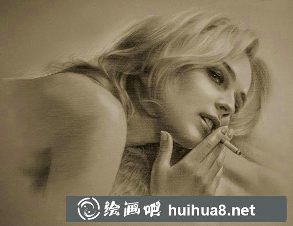 素描美女肖像畫之三