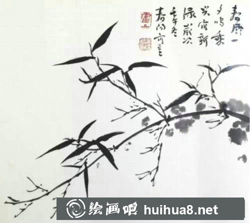 墨竹國(guó)畫(huà)過(guò)程