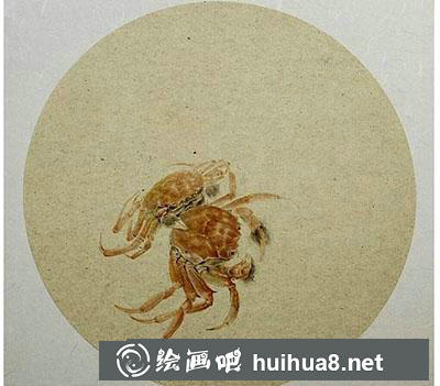 工筆畫教程：怎么畫螃蟹《和諧圖》