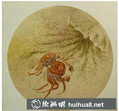 工筆畫教程：怎么畫螃蟹《和諧圖》