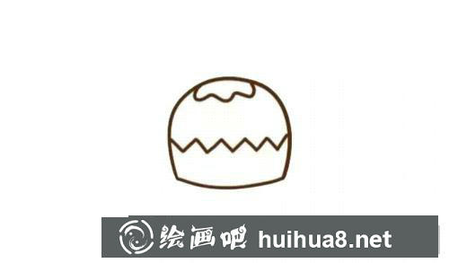 櫻桃蛋糕簡筆畫過程