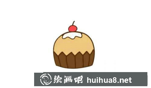 櫻桃蛋糕簡筆畫過程