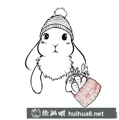 雪人版兔子簡筆畫教程