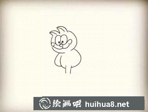 加菲貓簡筆畫過程