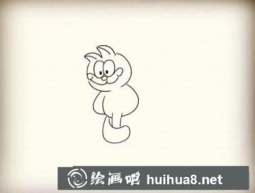 加菲貓簡筆畫過程