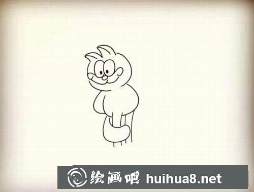 加菲貓簡筆畫過程