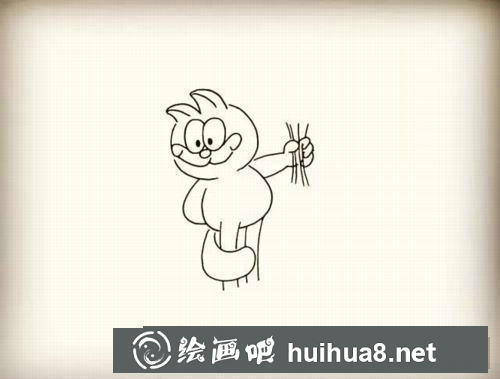 加菲貓簡筆畫過程