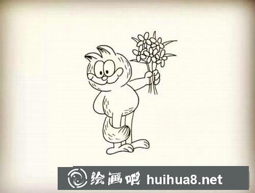 加菲貓簡筆畫過程