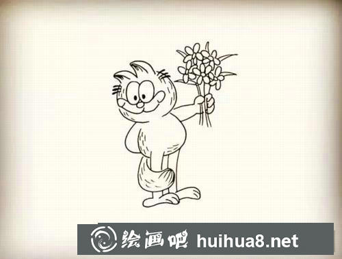 加菲貓簡筆畫過程