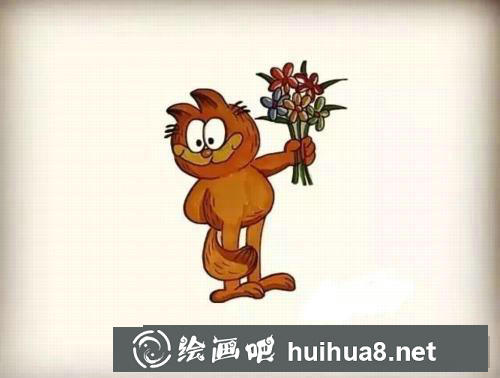 加菲貓簡筆畫過程