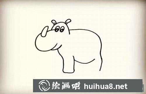犀牛簡(jiǎn)筆畫過程