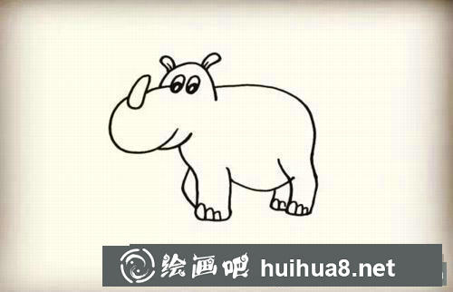 犀牛簡(jiǎn)筆畫過程