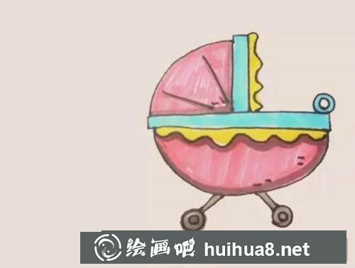 嬰兒車兒童畫過程