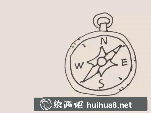 指南針簡(jiǎn)筆畫(huà)過(guò)程 指南針簡(jiǎn)筆畫(huà)過(guò)程