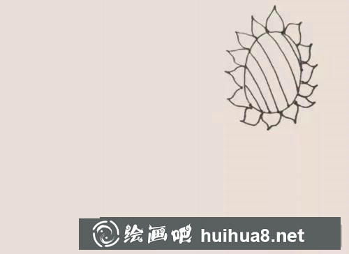 向日葵簡筆畫過程