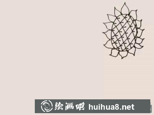 向日葵簡筆畫過程