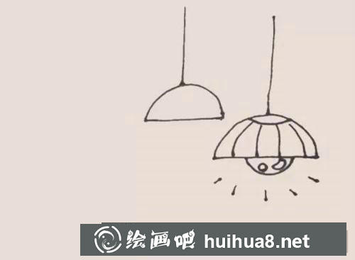 吊燈簡筆畫過程