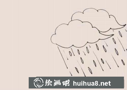雨云簡筆畫過程