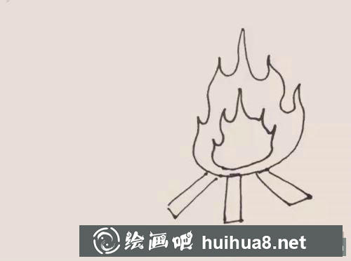 火堆簡(jiǎn)筆畫過(guò)程