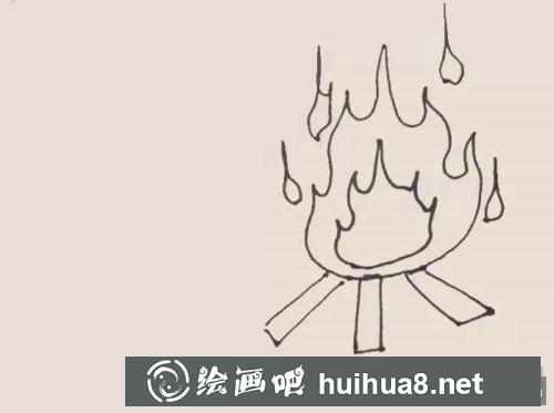 火堆簡(jiǎn)筆畫過(guò)程