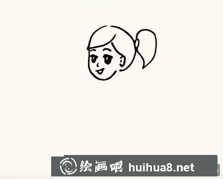 貼福字的小女孩兒童畫