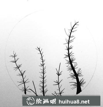 鋼筆畫竹林的步驟