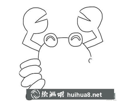 簡筆畫教程怎么畫開心的螃蟹