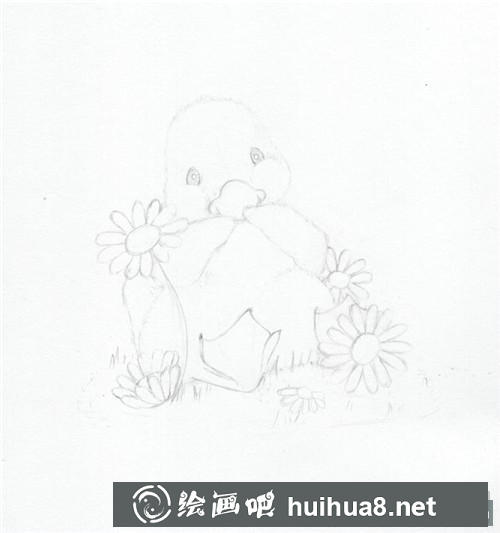 小黃鴨兒童畫