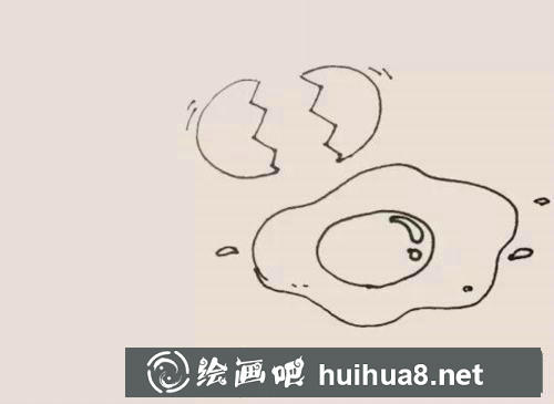 荷包蛋簡筆畫過程