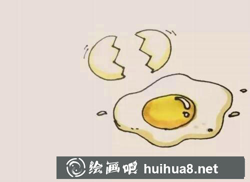 荷包蛋簡筆畫過程
