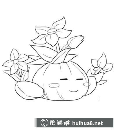 簡(jiǎn)筆畫教程怎么畫水仙球開花