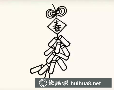 兒童畫(huà)鞭炮的畫(huà)法