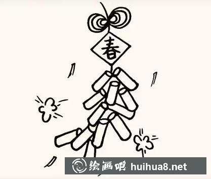 兒童畫(huà)鞭炮的畫(huà)法