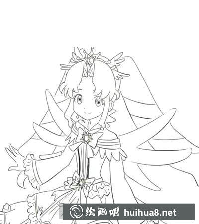 彩俐公主簡筆畫裙擺