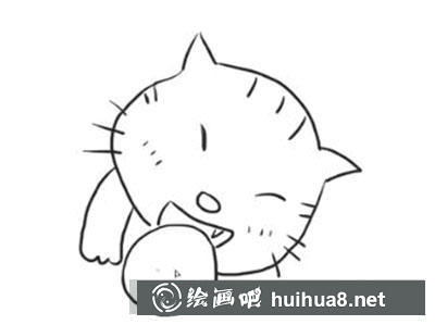 簡(jiǎn)筆畫教程怎么畫玩耍的貓