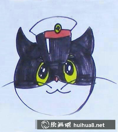 簡(jiǎn)筆畫教程怎么畫黑貓警長(zhǎng)