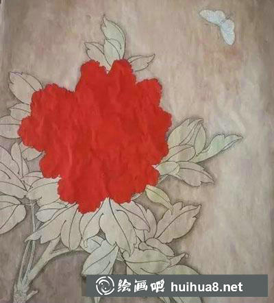 工筆畫(huà)教程怎么畫(huà)《王紅粉蝶》