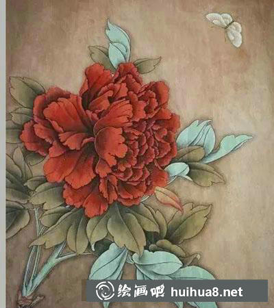 工筆畫(huà)教程怎么畫(huà)《王紅粉蝶》
