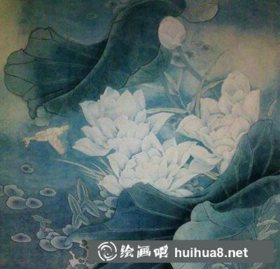 工筆畫教程怎么畫《白荷.夜瀾靜》