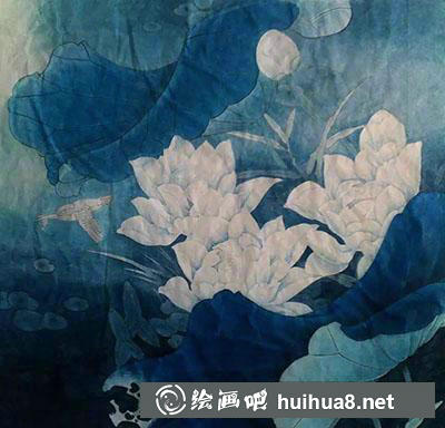 工筆畫教程怎么畫《白荷.夜瀾靜》