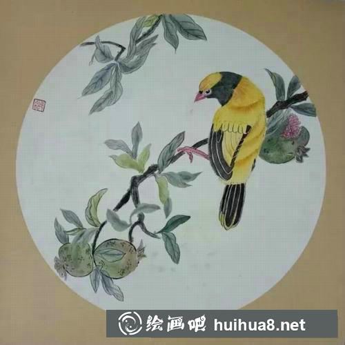 花鳥(niǎo)工筆畫(huà)過(guò)程