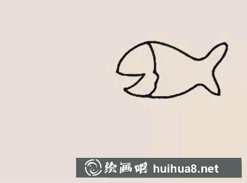 魚兒童畫過程