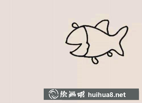 魚兒童畫過程