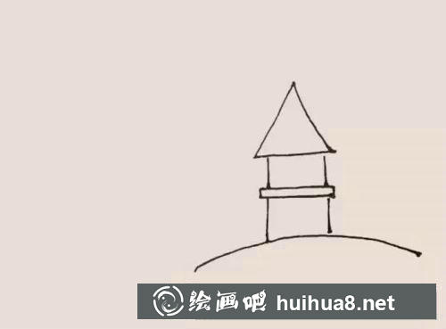 風(fēng)車屋簡筆畫過程 風(fēng)車屋簡筆畫過程
