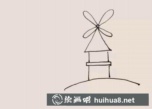 風(fēng)車屋簡筆畫過程 風(fēng)車屋簡筆畫過程
